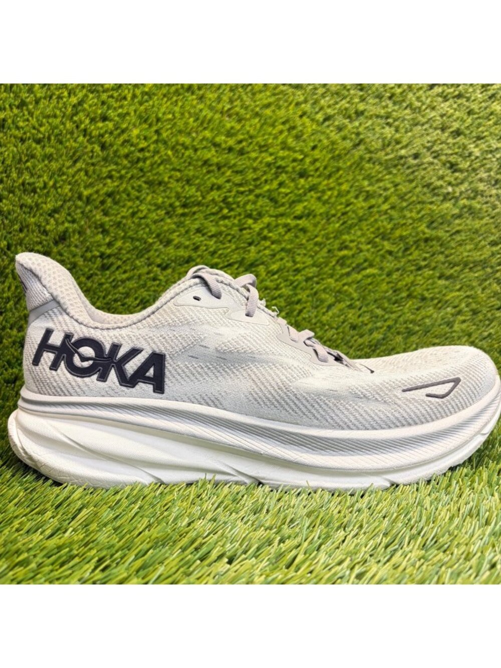 Hoka One One Clifton 9 Mens Size 13 Gray Black Athletic Running Shoes Sneakers